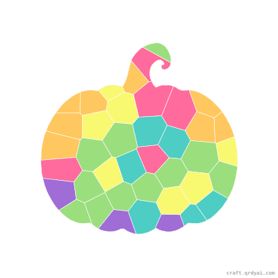 Carved Pumpkin mosaic sticker template — finished art preview