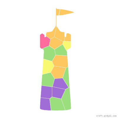 Castle Tower mosaic sticker template — finished art preview