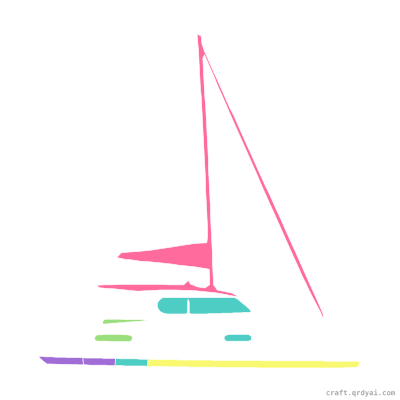 Catamaran mosaic sticker template — finished art preview