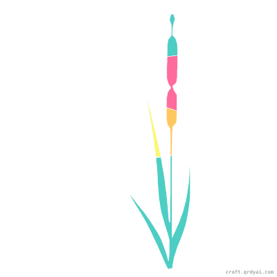 Cattail mosaic sticker template — finished art preview