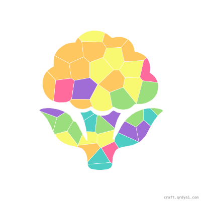 Cauliflower mosaic sticker template — finished art preview