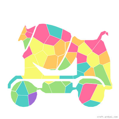 Cement Mixer Truck mosaic sticker template — finished art preview