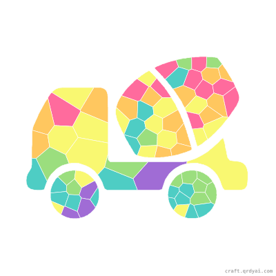 Cement Mixer mosaic sticker template — finished art preview