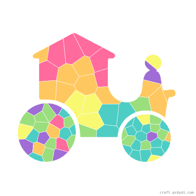 Chariot mosaic sticker template — finished art preview