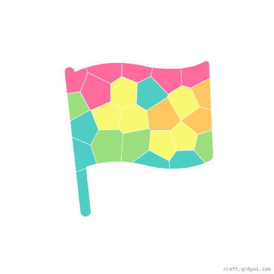 Checkered Flag mosaic sticker template — finished art preview