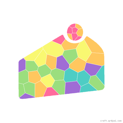 Cheesecake mosaic sticker template — finished art preview
