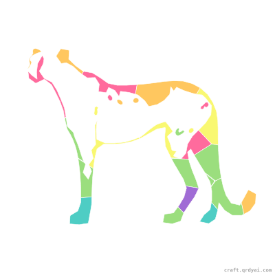 Cheetah mosaic sticker template — finished art preview
