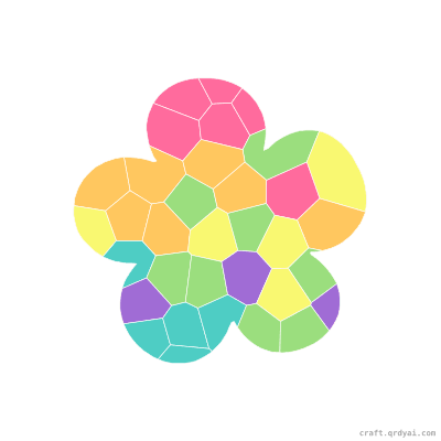 Cherry Blossom mosaic sticker template — finished art preview