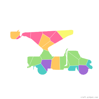 Cherry Picker Truck mosaic sticker template — finished art preview