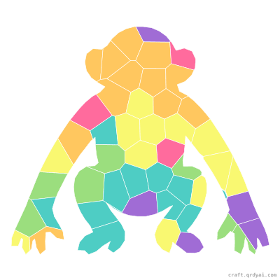 Chimpanzee mosaic sticker template — finished art preview
