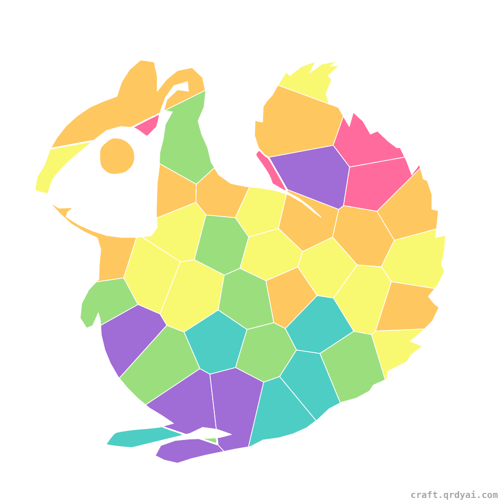 Chipmunk mosaic sticker template — finished art
