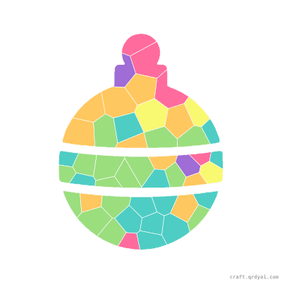 Christmas Ornament mosaic sticker template — finished art preview