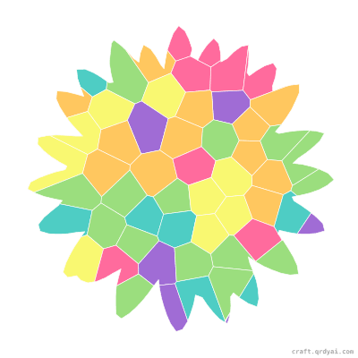 Chrysanthemum mosaic sticker template — finished art preview