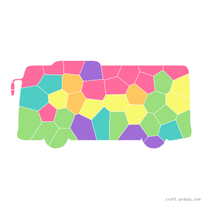 City Bus mosaic sticker template — finished art preview