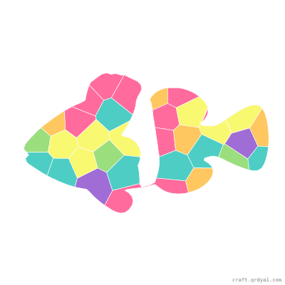 Clownfish mosaic sticker template — finished art preview