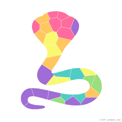 Cobra mosaic sticker template — finished art preview