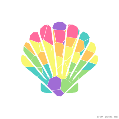 Cockle Shell mosaic sticker template — finished art preview