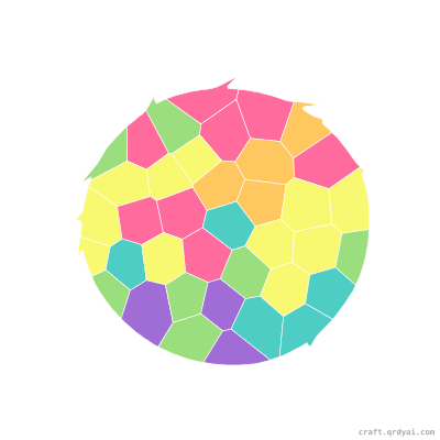 Coconut mosaic sticker template — finished art preview