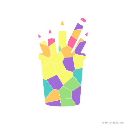 Colored Pencils mosaic sticker template — finished art preview