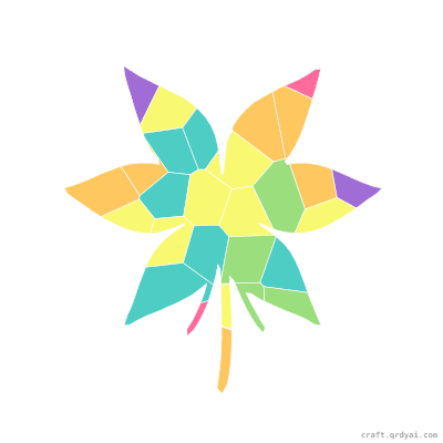 Columbine mosaic sticker template — finished art preview