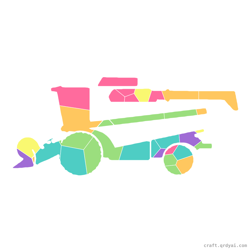 Combine Harvester mosaic sticker template — finished art