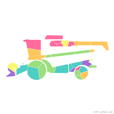 Combine Harvester mosaic sticker template — finished art preview
