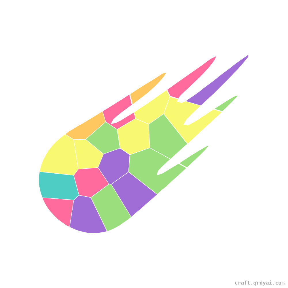 Comet With Glowing Tail mosaic sticker template — finished art