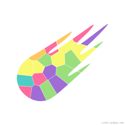 Comet With Glowing Tail mosaic sticker template — finished art preview