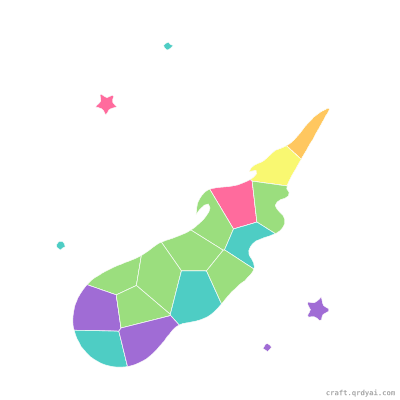 Comet mosaic sticker template — finished art preview