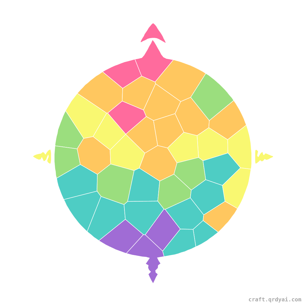 Compass mosaic sticker template — finished art
