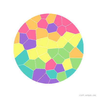 Concentric Circles mosaic sticker template — finished art preview