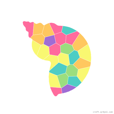 Conch Shell mosaic sticker template — finished art preview