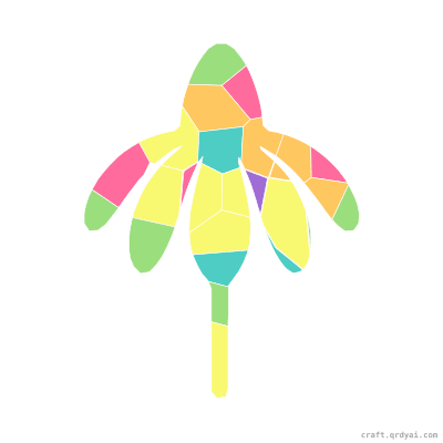 Coneflower mosaic sticker template — finished art preview