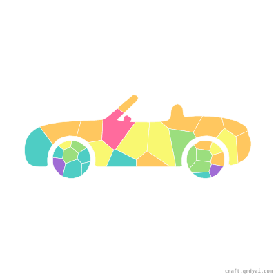 Convertible Car mosaic sticker template — finished art preview