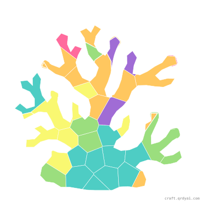 Coral Reef mosaic sticker template — finished art preview