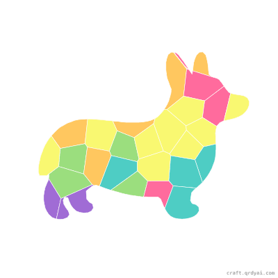 Corgi Dog mosaic sticker template — finished art preview