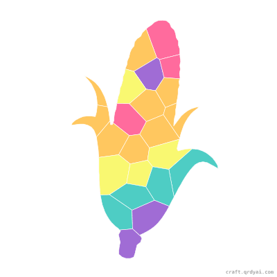Corn on the Cob mosaic sticker template — finished art preview