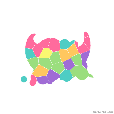 Cornucopia mosaic sticker template — finished art preview