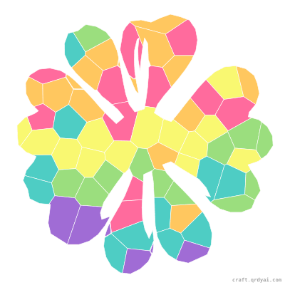 Cosmos Flower mosaic sticker template — finished art preview
