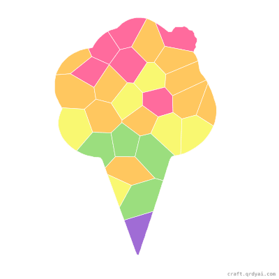 Cotton Candy mosaic sticker template — finished art preview