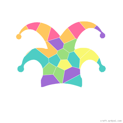 Court Jester mosaic sticker template — finished art preview