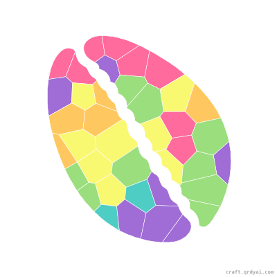 Cowrie Shell mosaic sticker template — finished art preview