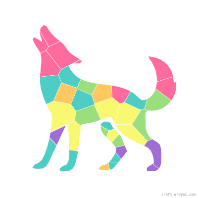 Coyote mosaic sticker template — finished art preview