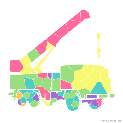 Crane Truck mosaic sticker template — finished art preview