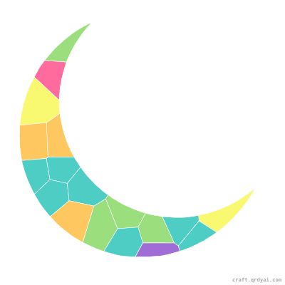 Crescent Moon mosaic sticker template — finished art preview