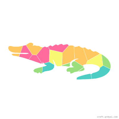 Crocodile mosaic sticker template — finished art preview