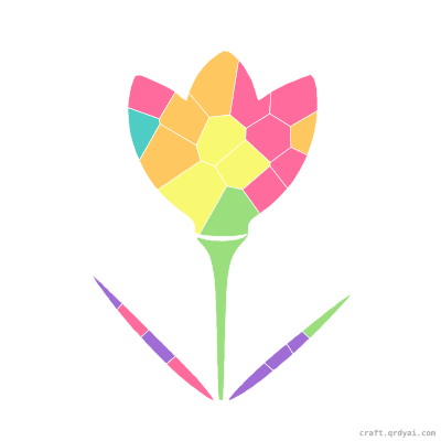 Crocus mosaic sticker template — finished art preview