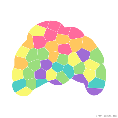 Croissant mosaic sticker template — finished art preview