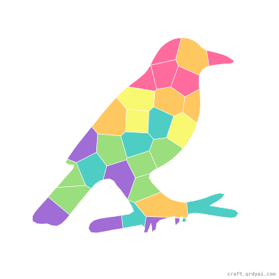 Crow mosaic sticker template — finished art preview