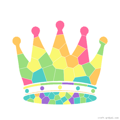 Crown mosaic sticker template — finished art preview